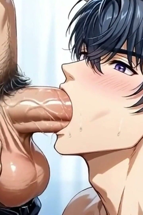 Intense Blowjob in the Office During Overtime with the Newbies. Yaoi Hentai Animation.
