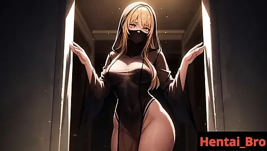 Сексуальная девушка в хиджабе с большими сиськами в ванне