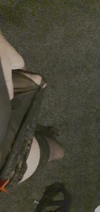 sexy dress, stockings and tiny clit