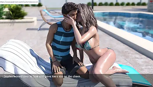 Awam - cewek sam lagi pijat lotion di punggung sophia