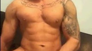 HOT STRAIGHT  MUSCLE MOANS OUT A BIG LOAD