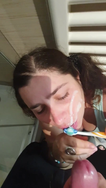 Stupid Stepdaughter Brushes Her Teeth with Cum, Stepdaddy Cheated Her | Clip 1