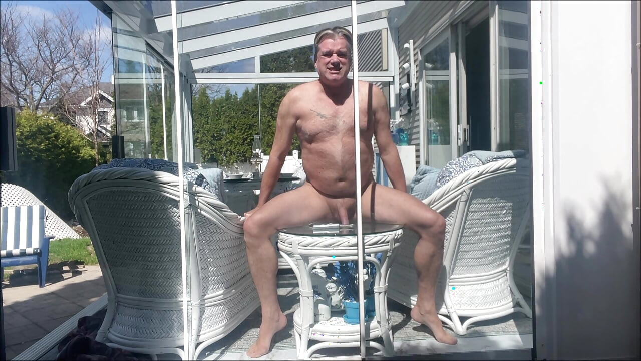 HUNK DADDY BEAR NAKED SUNBATHING IN THE VERANDA 3