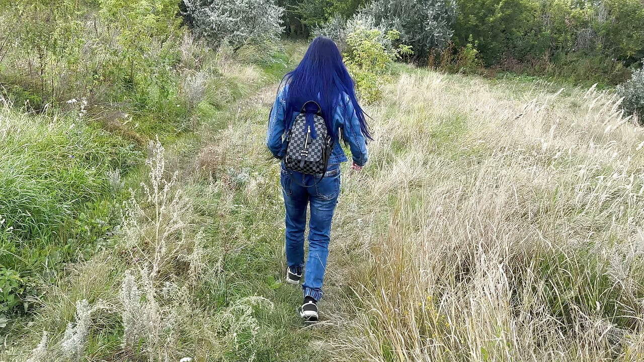Public Sex with a Hot Stranger in Forest, Slut Showed Big Perfect Tits, Creampie