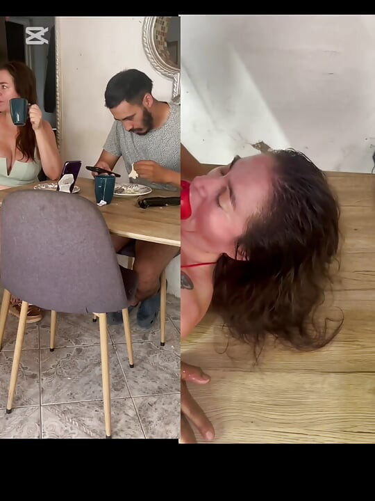 Zrelu ženu jebe njen pastork na stolu i sve to stavlja unutra