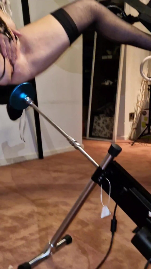 Kinky Amateur milf loves her sexmachine  bbc dildo  crazy orgasm sex swing | Clip 3