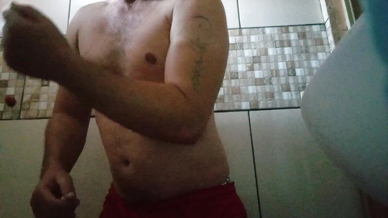 HOT HANDJOB IN THE BATHROOM