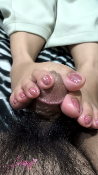 Acoletteyyy's Freshly Bared Feet From Shoes and Socks Made Him Cum Hard Then Tickles and Caresses His Post Orgasmic Cock Head | Clip 1