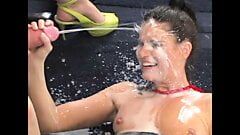 Circumcised Soccer Mom Gets A CUM BATH  From Her Girlfriend