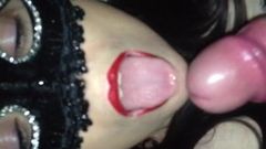 slow motion cum shot into my wife's mouth
