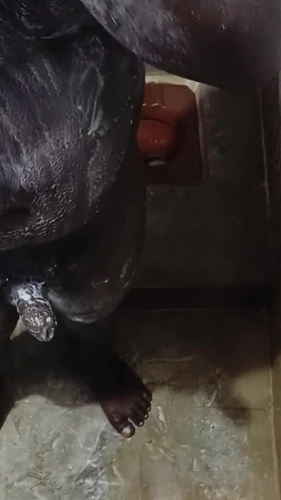 Powerful moment from "shower bathing and handjob cum"