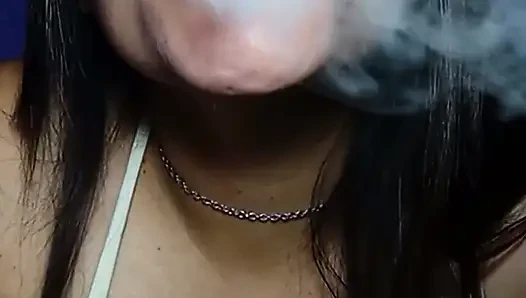 Smoking and Playing with My Deep Navel