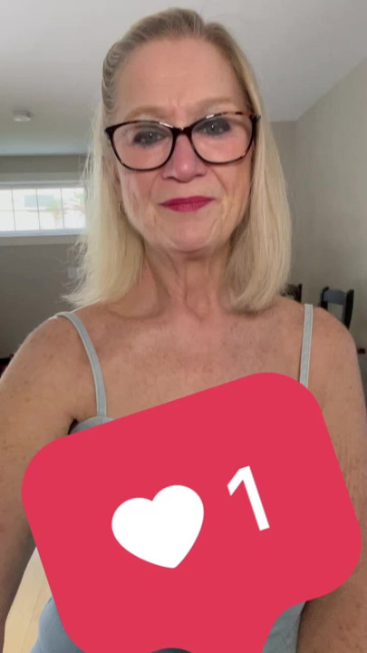 Older stepmom Danielle Dubonnet shows her tits to a fan on camera