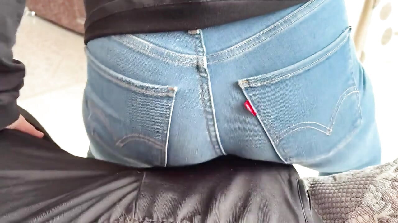 Tight Jeans Dry Hump: Horny Stepsis Orgasms on My Lap