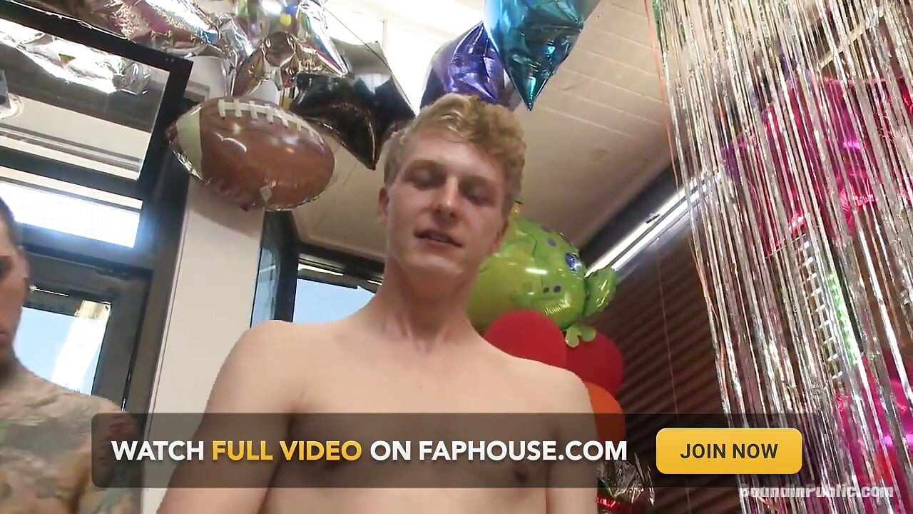 Greedy Whore Gang Banged by Horny Dudes at a Local Balloon Shop