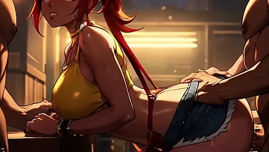 Misty забывает все о Покемон, как только она увидит свой первый большой черный член