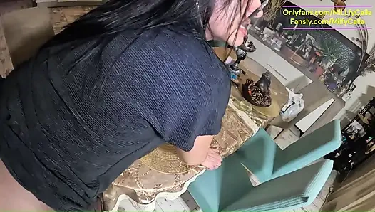 Wäsche zerreißen, tischfick - rauchen, blowjob & sperma spucken auf meine titten