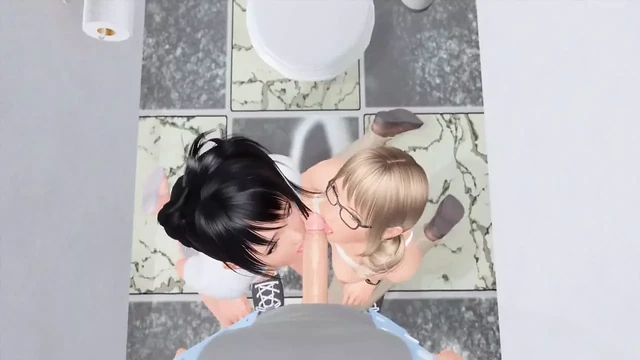 Ripples - Sex Scenes - Two Girls Bathroom Dick Licking by Loveskysan