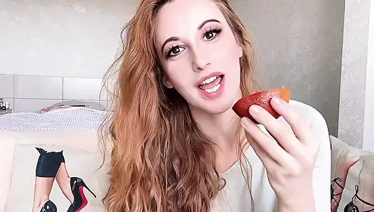 Yummy orange slutschen – verspielte zungentricks &saftiges chaos!