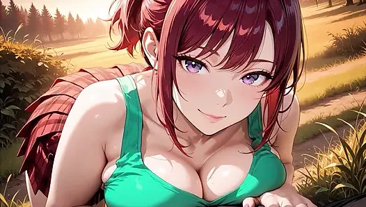 Cewek sange rambut merah nyepong kontol sampai dicrot sperma hangat