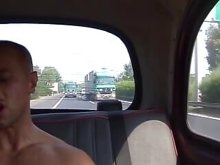 Alluring German bitch creampied in the car