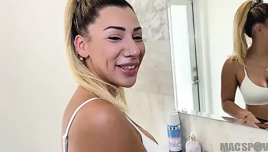 Big Booty Latina Valentine Jewels Stretches for Yoga and Rough Sex Pounding From Jmac