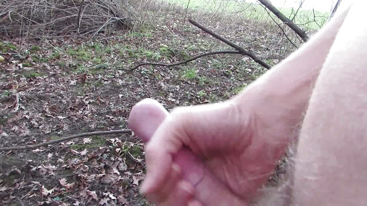 Open field nude cum fountain - loop version