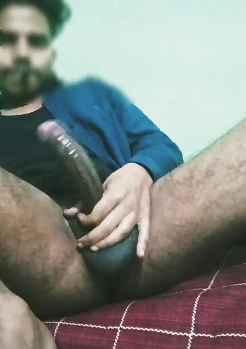 Indian black fat cock native boy masturbating with his cock.