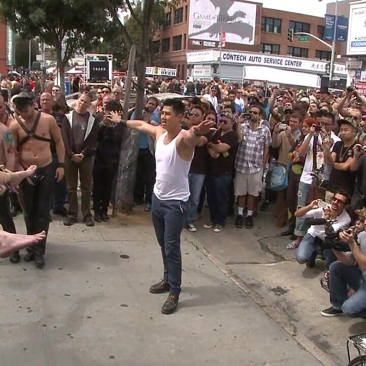 Cock Hungry Whore Cattle Prodded and Fucked at Dore Alley Street Fair
