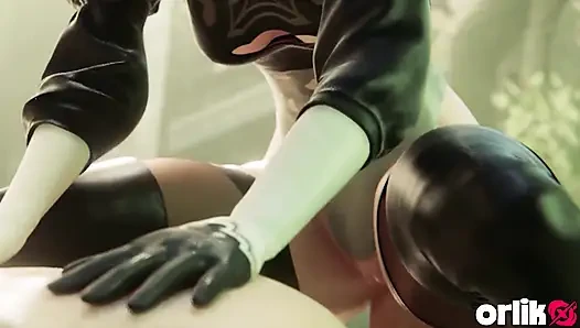 2b Big Ass Anal Cowgirl Fuck After Sloppy Blowjob - Nier Automata 3D Porn