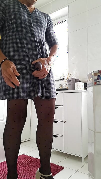 Posando de meia-calça