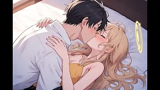 Yakın çekim öpüşme animasyonunda 3 boyutlu çizgi film, yapay zeka tarafından oluşturulan çizgi film içeriği, 18 yaşındaki anime kızın sansürsüz videosu