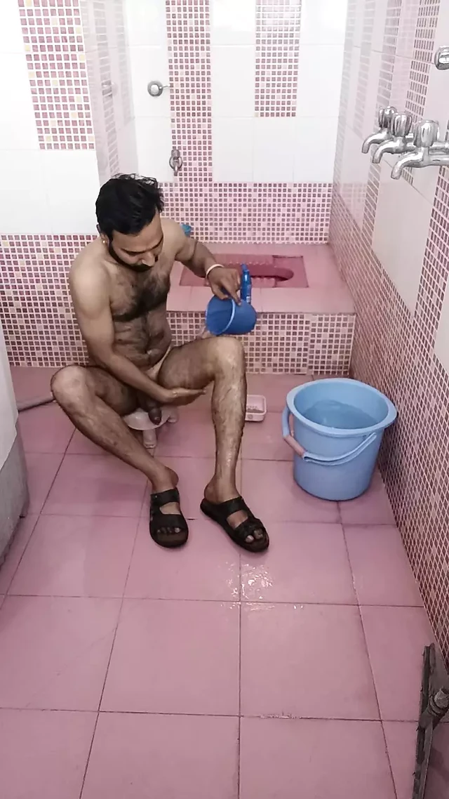 Indian young hairy man enjoy with friends