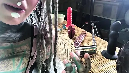 Tattooed Alternative Slut Plays with Ass Plug