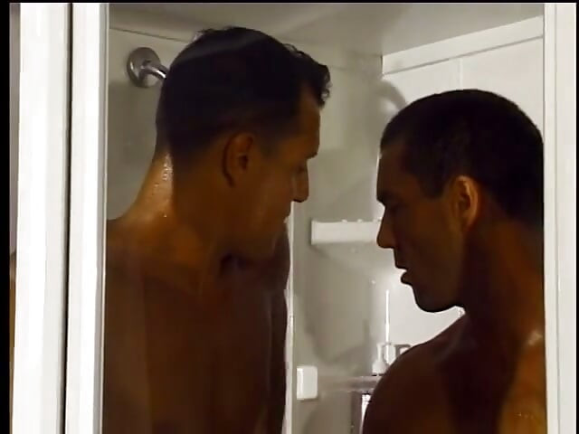 Two guys in the bathroom having sex and taking it in the ass
