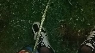 Gay pissing outdoors solo action