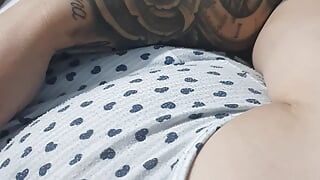 Step son naked in bed near step mom with huge natural tits
