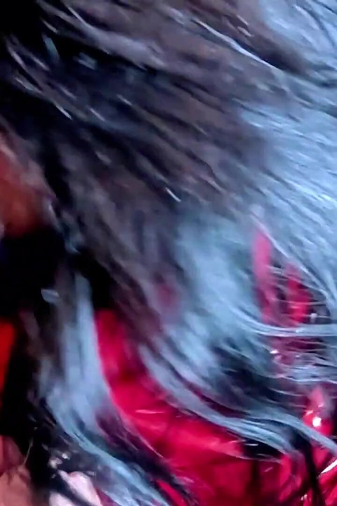 Red Glossy Downjacket POV. Smoking, Doggy Style and Double Cum on My Jacket