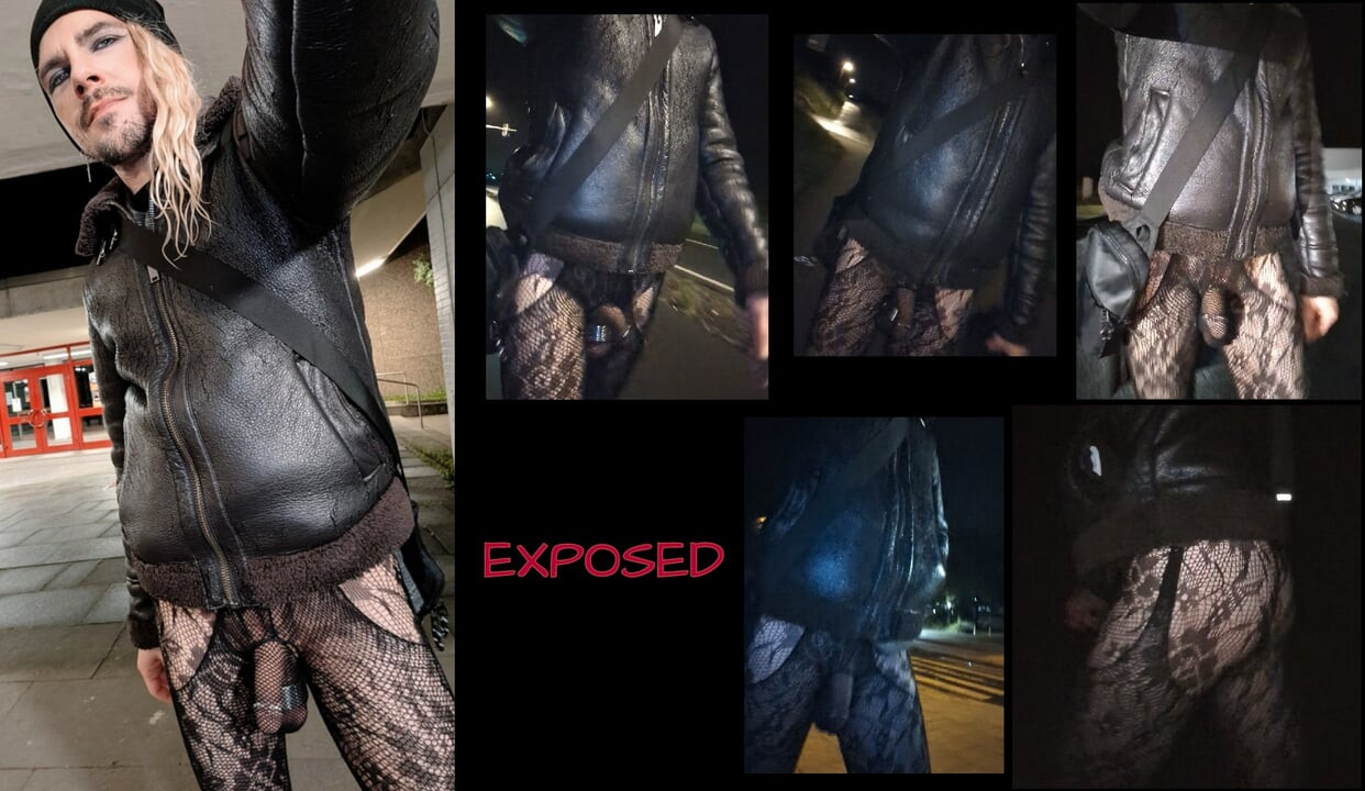 EXPOSED: Strutting Outside in a Fishnet Bodysuit