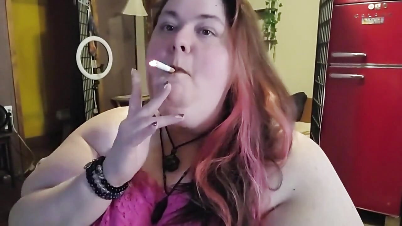 SSBBW Smoking While Playing with My Neck and Massive Arms