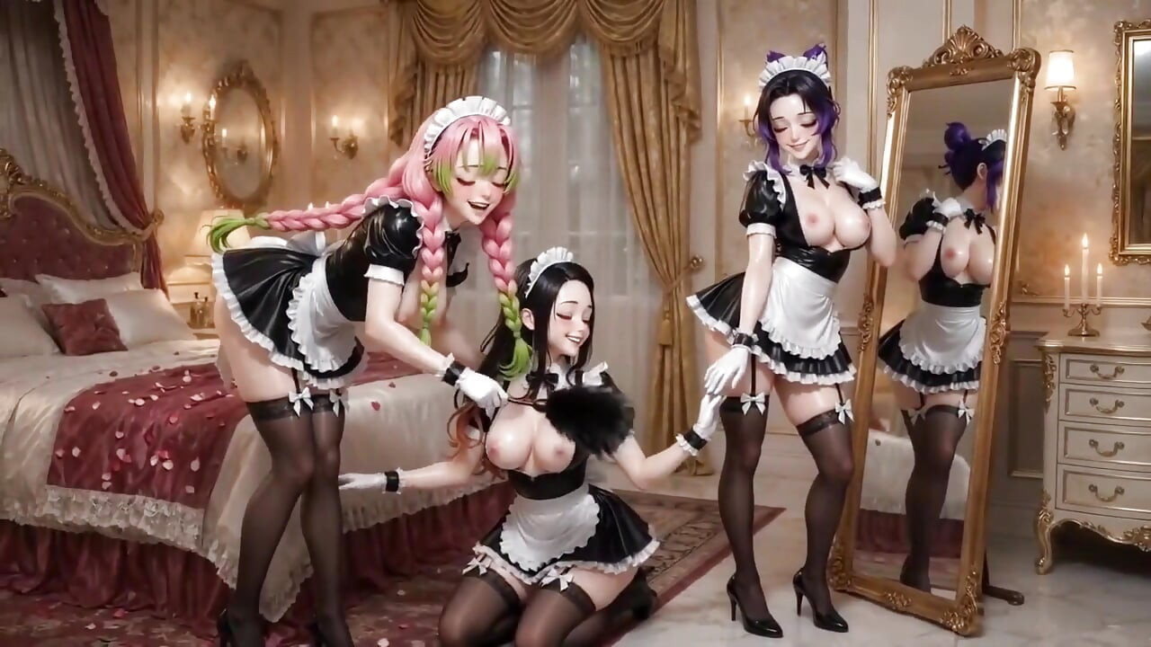 Sexy Maids Compilation - Wet & Messy Cleaning Ai