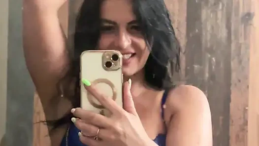 Menggoda cermin thong & bra - lembut, lambat, menggoda