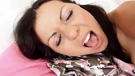 Busty Hairy MILF Fingers Dripping Pussy to Shaking Orgasm