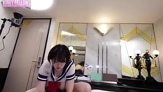 Can Desire Still Burn at 26 Weeks Pregnant? a J Cup Gravure Idol Dares a Risky Mini Uniform Fantasy