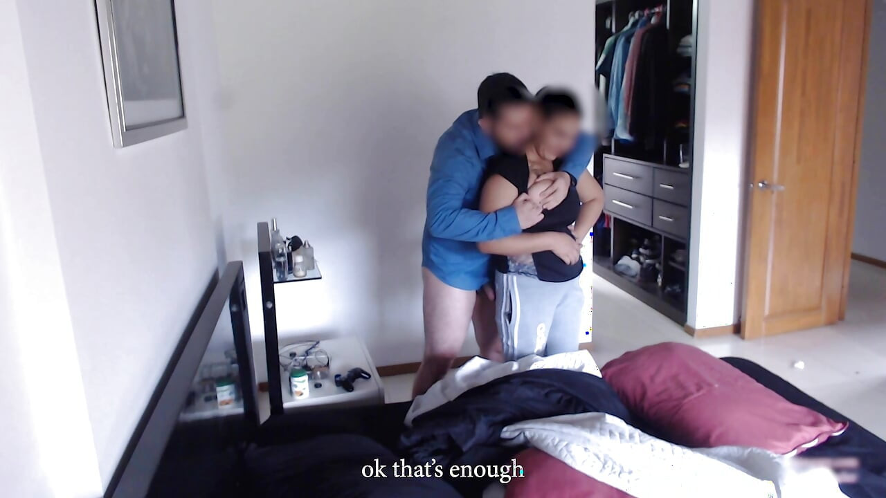 Maid with huge milf breast lets her boss play with them