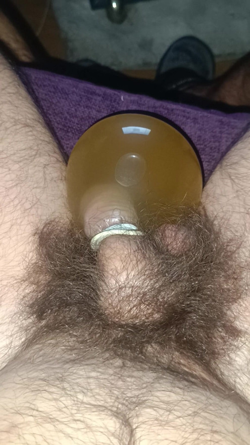 Pissing on a condom