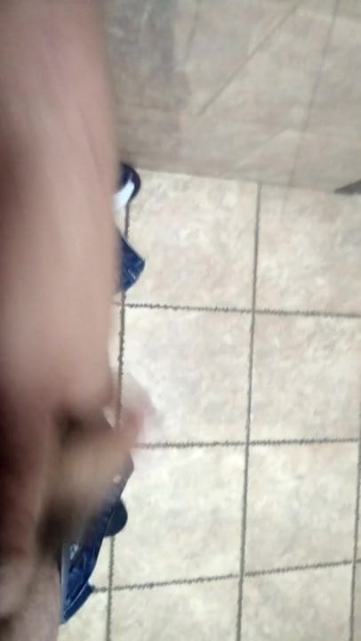 Jacking off in bathroom