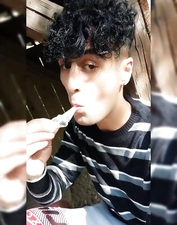 Boy Plays with Used Condom and Cum for Request From Straight Friend