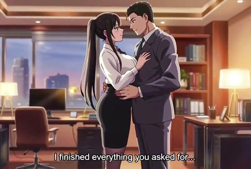 Big tits secretary gets bent over the desk by her boss for fucking private meeting
