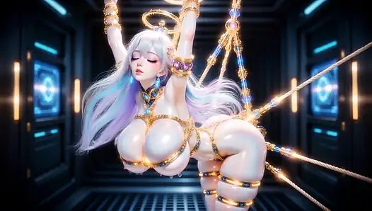 Voluptuous Shibari Suspended Doll High-Tech Dungeon 3D